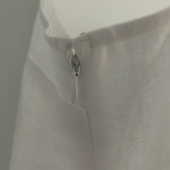 Madewell Women's Embroidered Tank Dress Linen White Square Neck Size 00 NEW Flaw - Picture 8 of 11